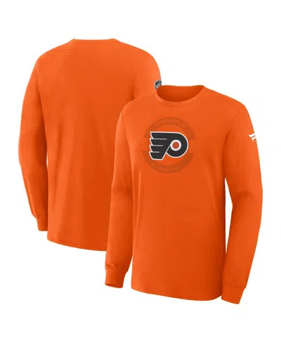 Fanatics Men's Orange Philadelphia Flyers Authentic Pro Property Of Practice Long Sleeve T-shirt In Animal Print
