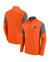 Fanatics Men's Orange/gray Philadelphia Flyers Logo Quarter-zip Top In Orange,gray