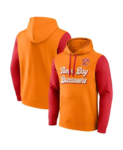 Fanatics Men's Orange/red Tampa Bay Buccaneers Fleece Pullover Hoodie In Orange,red