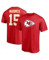 Fanatics Men's Patrick Mahomes Red Kansas City Chiefs Icon Player Name Number T-shirt In Red