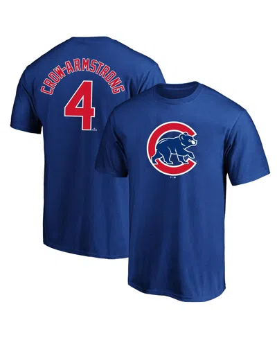 Fanatics Men's Pete Crow-armstrong Royal Chicago Cubs Big Tall Name Number T-shirt In Blue