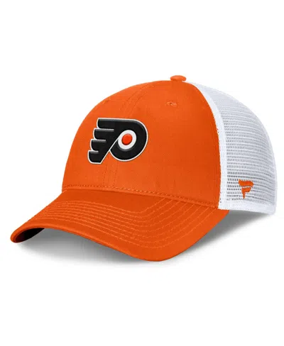 Fanatics Men's Philadelphia Flyers Core Trucker Adjustable Hat In Orange,white