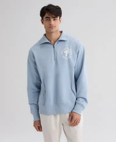 Fanatics Men's Philadelphia Phillies Iconic Sideline Terry Relaxed-fit Quarter-zip Sweatshirt In Blue
