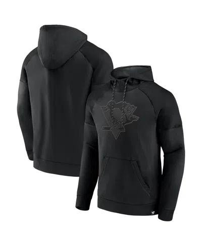 FANATICS MEN'S PITTSBURGH PENGUINS BLACK ICE DEFENDER RAGLAN PULLOVER HOODIE