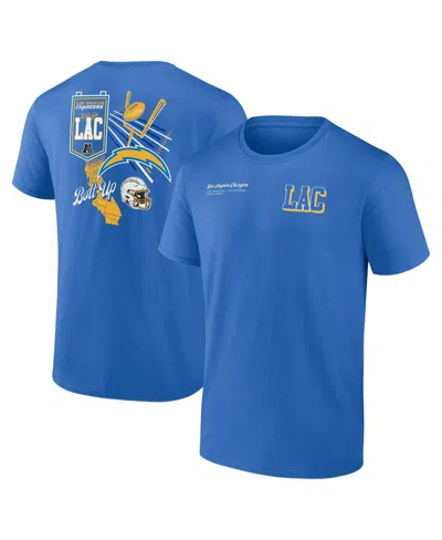 Fanatics Men's Powder Blue Los Angeles Chargers Split Zone T-shirt