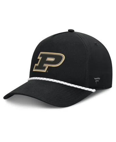 Fanatics Men's Purdue Boilermakers Rope-embellishment Adjustable Undertone Baseball Cap In Black,white