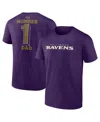 Fanatics Men's Purple Baltimore Ravens Big Tall Number One Dad T-shirt In Purple