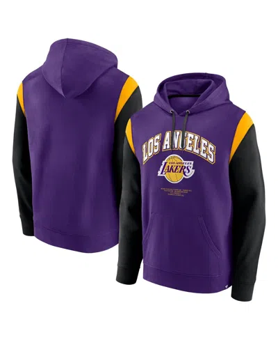 Fanatics Men's Purple Los Angeles Lakers Scorer Pullover Hoodie In Blue