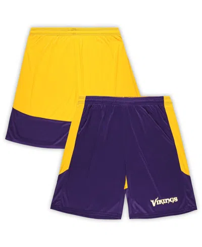 Fanatics Men's Purple/gold Minnesota Vikings Big Tall Launch Shorts In Yellow