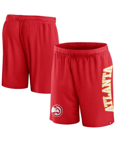 Fanatics Men's Red Atlanta Hawks Post Up Mesh Shorts In Purple