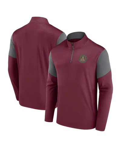 Fanatics Men's Red Atlanta United Fc Logo Quarter-zip Top