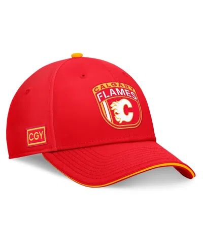 Fanatics Men's Red Calgary Flames 2024 Nhl Draft Flex Hat In Red,gold