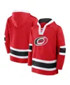 Fanatics Men's Red Carolina Hurricanes Inside Line Fleece Pullover Hoodie In Red