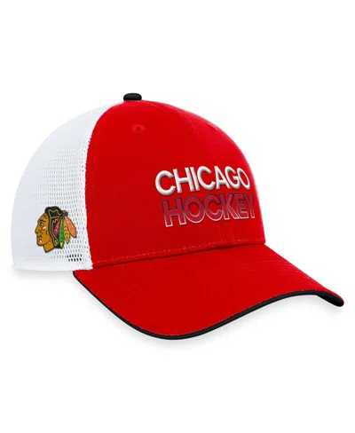 Fanatics Men's Red Chicago Blackhawks Authentic Pro Rink Trucker Adjustable Hat