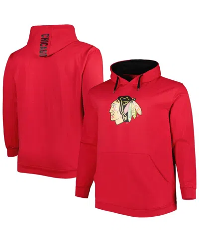 Fanatics Men's Red Chicago Blackhawks Big And Tall Fleece Pullover Hoodie