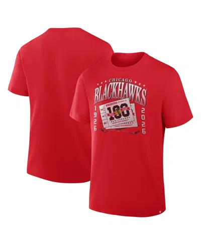 Fanatics Men's Red Chicago Blackhawks Centennial Retro T-shirt
