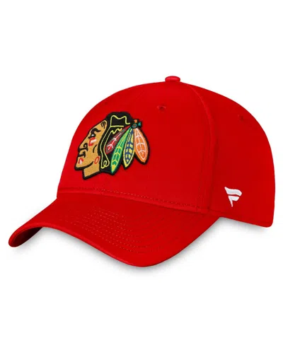 FANATICS MEN'S RED CHICAGO BLACKHAWKS CORE PRIMARY LOGO FLEX HAT