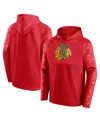 Fanatics Men's Red Chicago Blackhawks Shade Defender Raglan Pullover Hoodie In Red