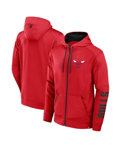 Fanatics Men's Red Chicago Bulls Baller Defender Performance Full-zip Hoodie