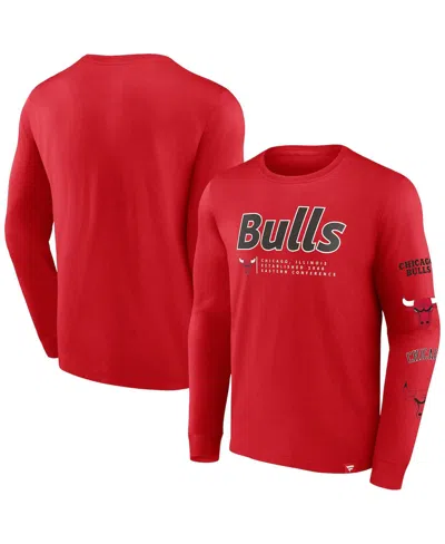 Fanatics Men's Chicago Bulls Baseline Long Sleeve T-shirt In Red