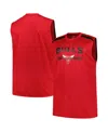 Fanatics Men's Red Chicago Bulls Big Tall Birdseye Muscle Tank Top In Red Black