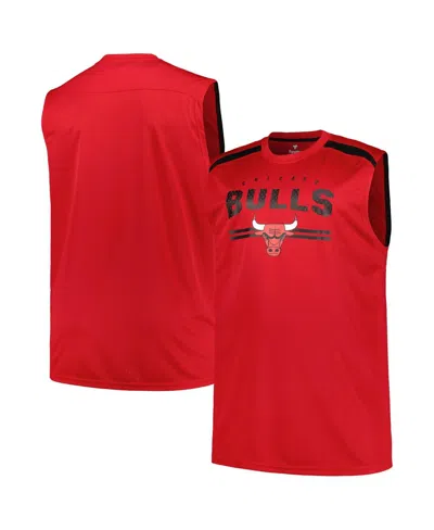 Fanatics Men's Red Chicago Bulls Big Tall Birdseye Muscle Tank Top In Red Black