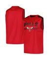 Fanatics Men's Red Chicago Bulls Big Tall Birdseye Muscle Tank Top In Red Black