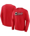 Fanatics Men's Red Cincinnati Reds Focus Fleece Pullover Sweatshirt In Red