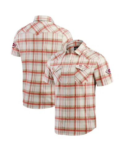 Fanatics Men's Red Cincinnati Reds Plaid Full-snap Shirt