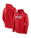 Fanatics Men's Red Wisconsin Badgers Iconic Fleece Down The Field Pullover Hoodie In Red