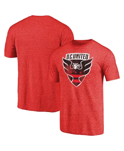 Fanatics Men's Red D.c. United Primary Logo Distressed Tri-blend T-shirt