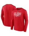 Fanatics Men's Red Detroit Red Wings Authentic Pro Primary Long Sleeve T-shirt In Red
