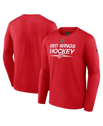 Fanatics Men's Red Detroit Red Wings Authentic Pro Primary Long Sleeve T-shirt