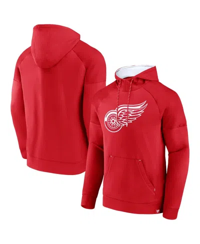 Fanatics Men's Red Detroit Red Wings Iconic Defender Raglan Pullover Hoodie