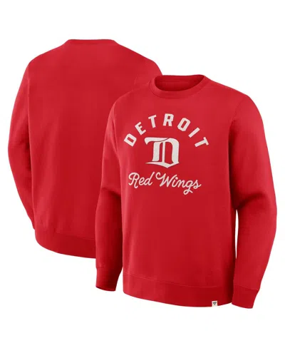 Fanatics Men's Red Detroit Red Wings Vintage Stickler Sweatshirt In Multi