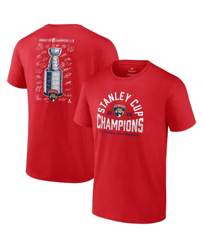 Fanatics Men's Red Florida Panthers 2024 Stanley Cup Champions Big Tall Signature Roster T-shirt