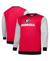 Fanatics Men's Red Georgia Bulldogs Contrast Sleeve Large Chest Big Tall Pullover Sweatshirt In Multi