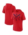Fanatics Men's Red Los Angeles Angels Iconic Rebel Short Sleeve Hoodie In Red