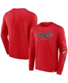Fanatics Men's Red Los Angeles Angels Strike The Goal Long Sleeve T-shirt In Red