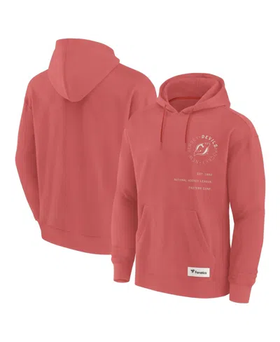 FANATICS MEN'S RED NEW JERSEY DEVILS FUTURE GROUND INFO PULLOVER HOODIE