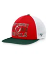 Fanatics Men's Red New Jersey Devils Heritage Foam Front Adjustable Trucker Hat In Red