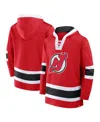Fanatics Men's Red New Jersey Devils Inside Line Fleece Pullover Hoodie In Red