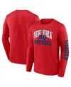 Fanatics Men's Red New York Giants Combo Up Two Long Sleeve T-shirt In Red