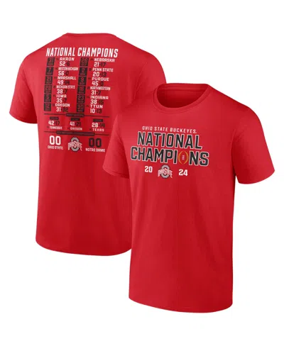 Fanatics Men's Red Ohio State Buckeyes College Football Playoff 2024 National Champions Schedule T-shirt