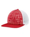 Fanatics Men's Red Olympic Games Five-panel Trucker Snapback Hat In Red