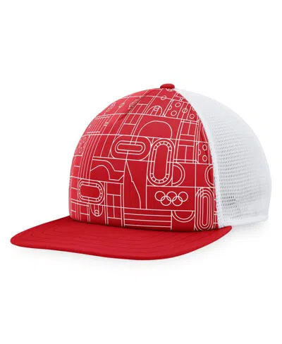 Fanatics Men's Red Olympic Games Five-panel Trucker Snapback Hat