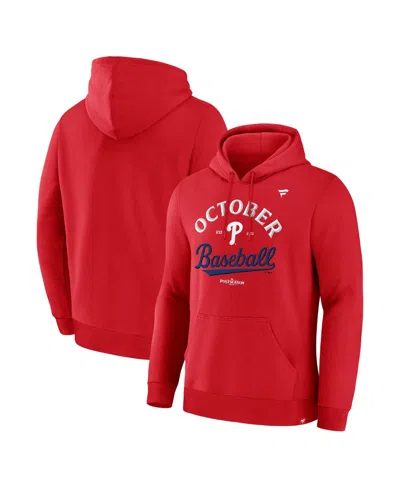 Fanatics Men's Red Philadelphia Phillies 2025 Mlb Postseason Locker Room Hoodie
