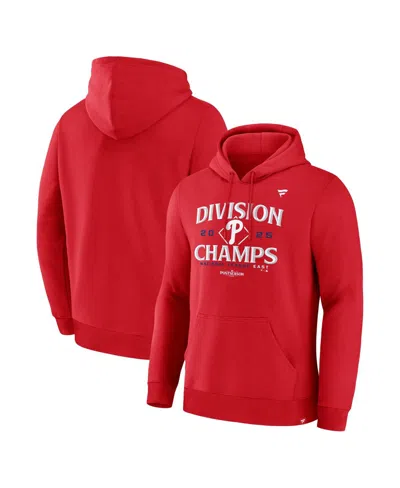 Fanatics Men's Red Philadelphia Phillies 2025 Nl East Division Champions Locker Room Hoodie