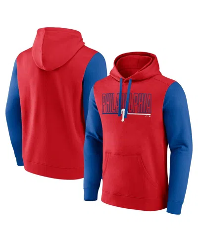 Fanatics Men's Red Philadelphia Phillies Outline Fleece Pullover Hoodie