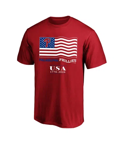 Fanatics Men's Red Philadelphia Phillies Usa 1776-2026 Big Tall T-shirt